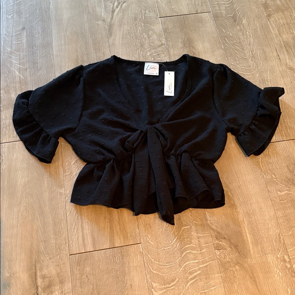 Olivia Rae “Livi” Elegant Black Blouse Size Medium